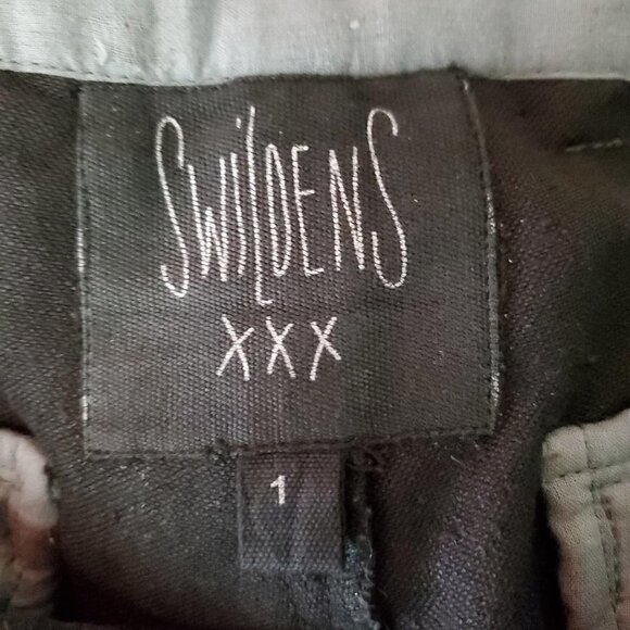 Swildens XXX Cropped Velour High Waist Black Pants - Picture 3 of 7